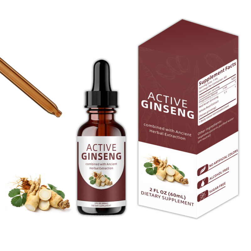 OEM/ODM Korean Red Panax Ginseng Extract Liquid Drops Organic Ginseng Root Drops Immune Support Vegan Ginseng Drops