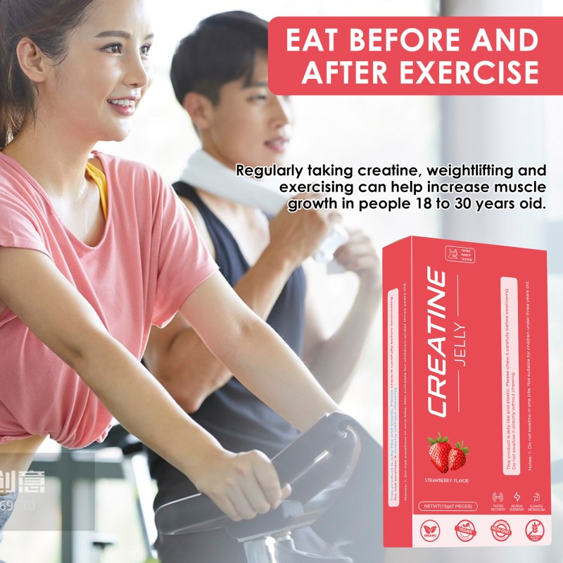 Aeglewell  Creatine Jelly Sticks Sugar-free Petin Jelly Builds Muscle Lines Jelly Stick Creatine for Pre Workout Energy Boost