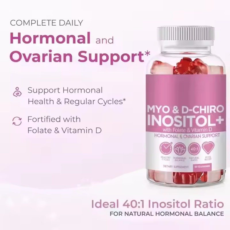 Private Label Vitamin Myo Inositol and D Chiro Inositol Gummies Supplement Inositol Gummies
