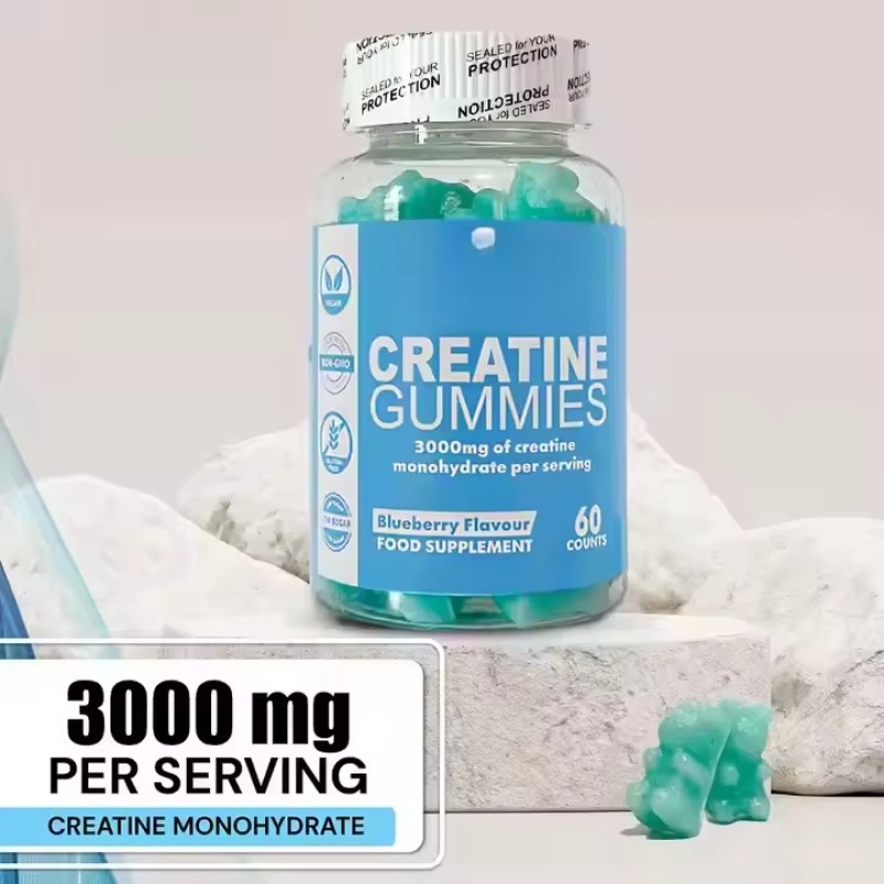 OEM Private Label Vegan Creatine Monohydrate Gummies 4000mg Natural Creatine Gummies Pre Workout Supplement Weight Gain Gummies