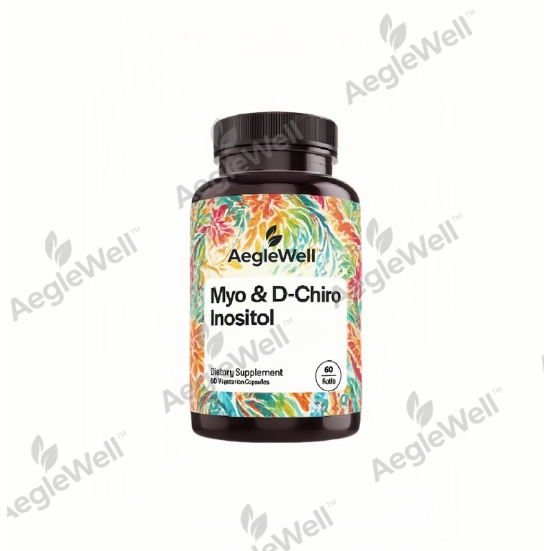 AegleWell Private Label Myo-inositol and D-chiro Inositol Capsules Ovarian Support Supplement Hormone Balance 60 Capsules