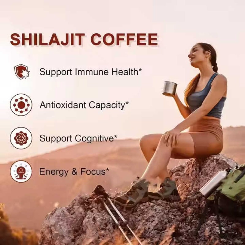 OEM Factory Sale Shilajit Coffee 9 In1 Powder Memory Improve Natural Ashwagandha with Reishi Cordyceps Support