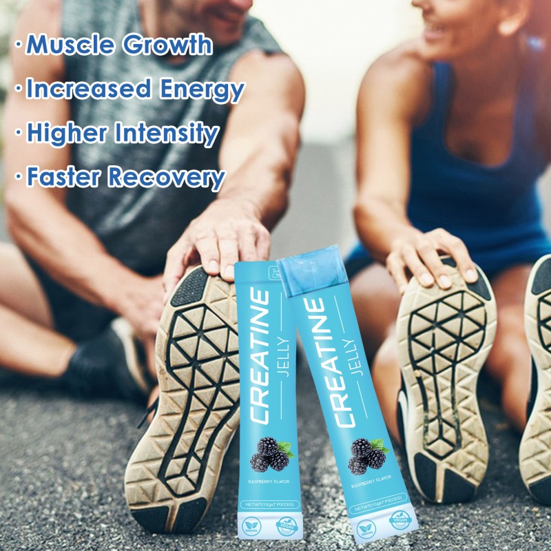 Aeglewell Sulpply OEM  Creatine Jelly Sticks Blue Berry Pre Workout Creatine Jelly Creatine Konjac Jelly