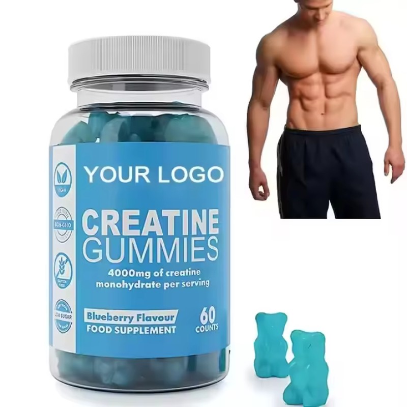 OEM Private Label Vegan Creatine Monohydrate Gummies 4000mg Natural Creatine Gummies Pre Workout Supplement Weight Gain Gummies