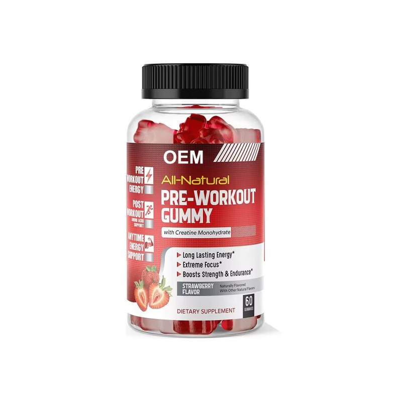 Oem Hot Selling Pre-Workout Gummies with Enhanced Creatine Monohydrate for Men and Women