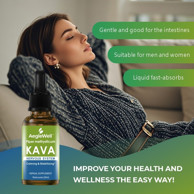 AegleWell  Kava Drops Calming Kava Extract With Chamomile and Lavender Adaptogen Drops Mood Support Supplement With Kava Root