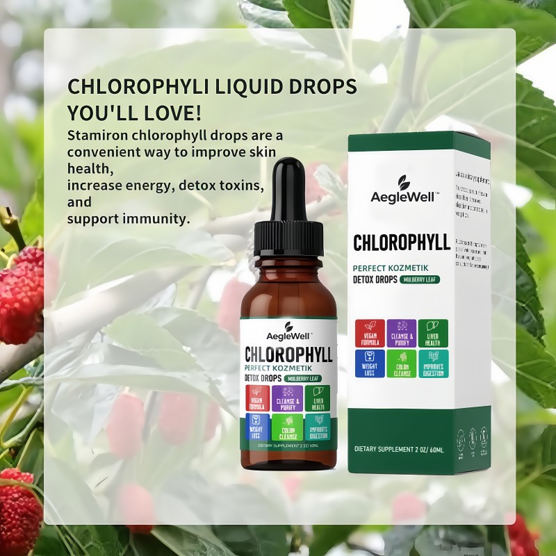Wholesale AegleWell Private Label Natural Chlorophyll Drops Energy Boost Immune Support Chlorophyll Liquid Drops for Skin