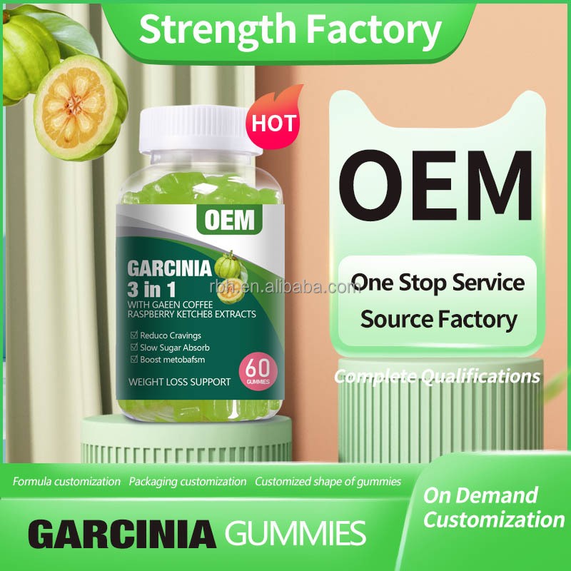 Support OEM Private Label Garcinia Gummies Fat Burner Soft Candy with Multiple Shapes and Flavors