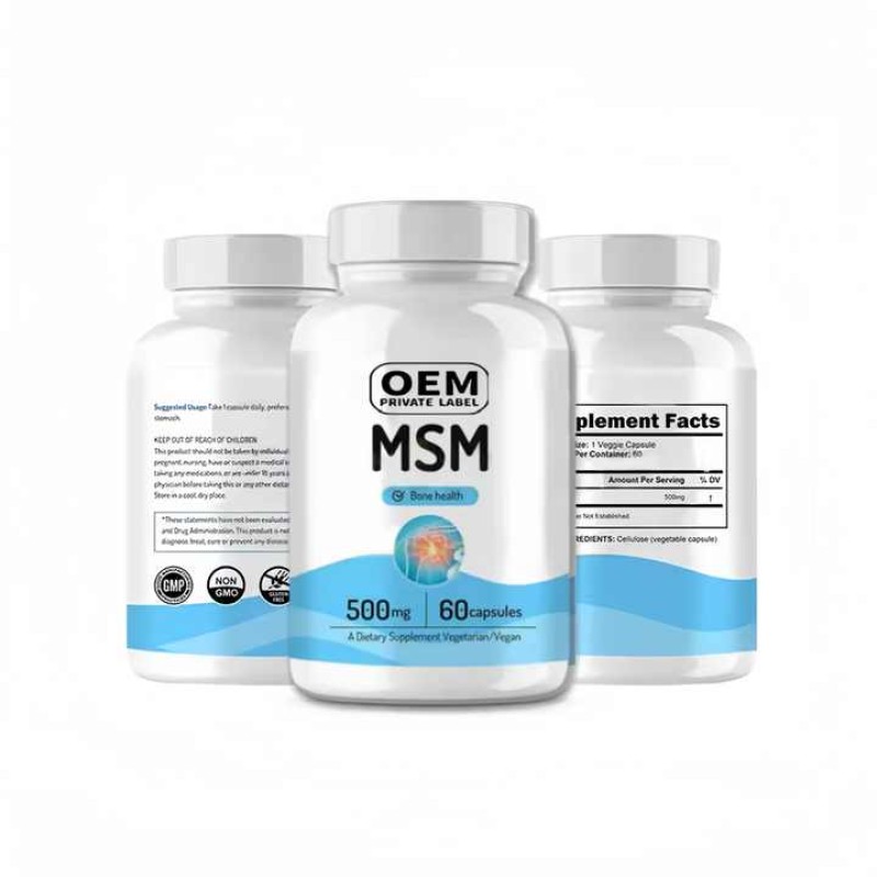 OEM Msm Methyl Sulfonyl Methane Powder Capsule Natural Organic Capsules Bone Density Msm Methyl Sulfonyl Methane Powder Capsule