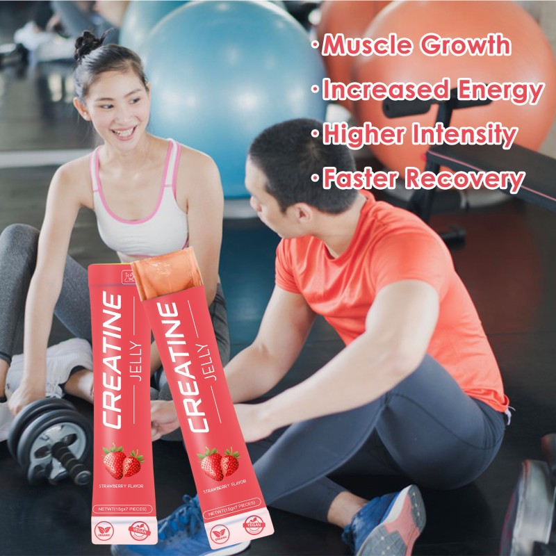 Aeglewell  Creatine Jelly Sticks Sugar-free Petin Jelly Builds Muscle Lines Jelly Stick Creatine for Pre Workout Energy Boost