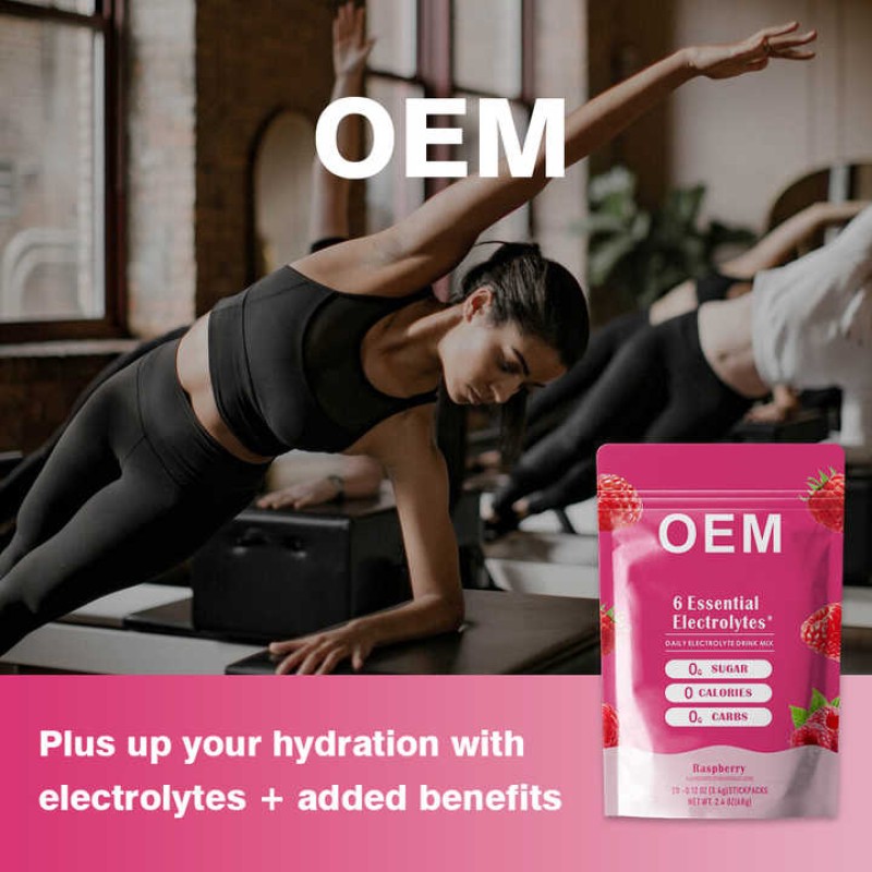 Factory Supply Food Grade Rsberry Electrolyte Powder Sugar Free Electrolytes to Support Hydration on Keto Diet & Party Recovery