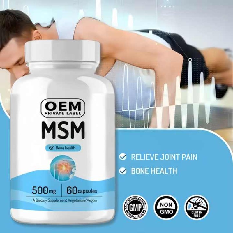 OEM Msm Methyl Sulfonyl Methane Powder Capsule Natural Organic Capsules Bone Density Msm Methyl Sulfonyl Methane Powder Capsule