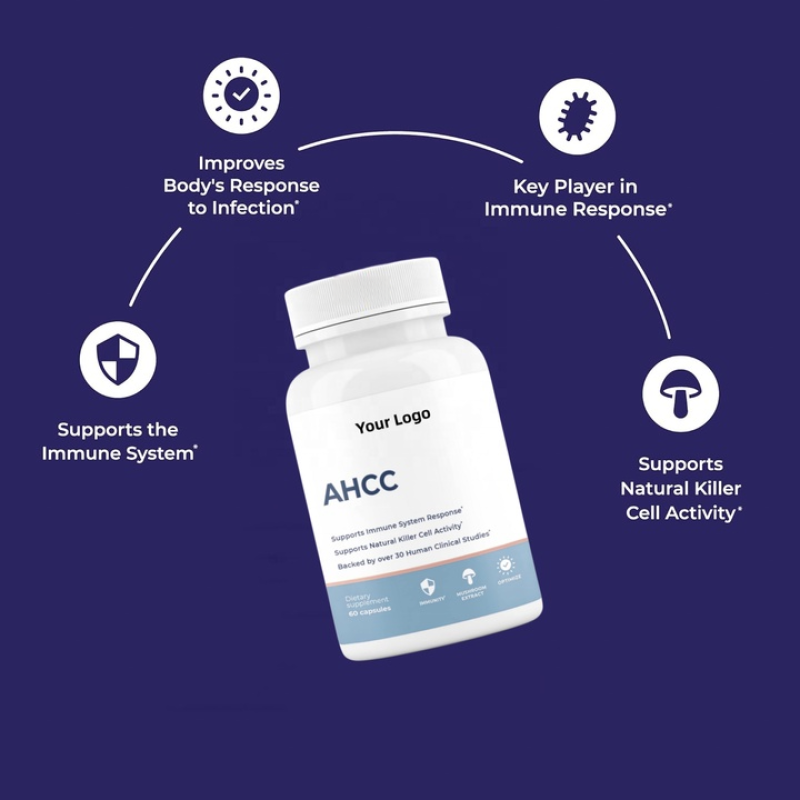 OEM Private Label Health Supplements Food Grade Mushroom Extract Powder Capsules Ahcc Powder Capsule