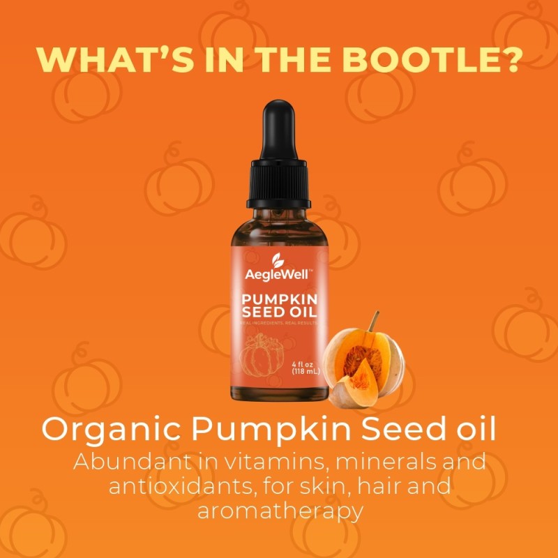 AegleWell Private Label Organic Pumpkin Seed Oil Extract Liquid Drops Hair Growth Serum for Men Women