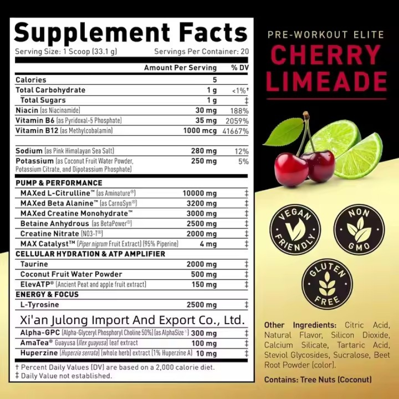 Supply Pre Workout Powder Energy Focus Pre Workout Supplement Friendly Preworkout for Men & Women