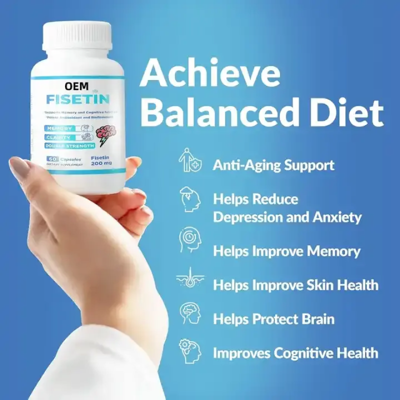 Fisetin Capsules Hot Sales Healthcare Supplement Brain Health Strength Support Fisetin Powder Fisetin Capsules