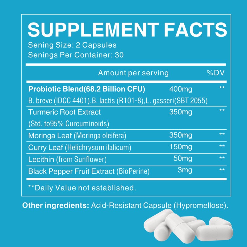 Aeglewell OEM ODM 60 Billion Cfu Probiotics Capsules for Digestive Support 60 Billion Probiotics Supplement