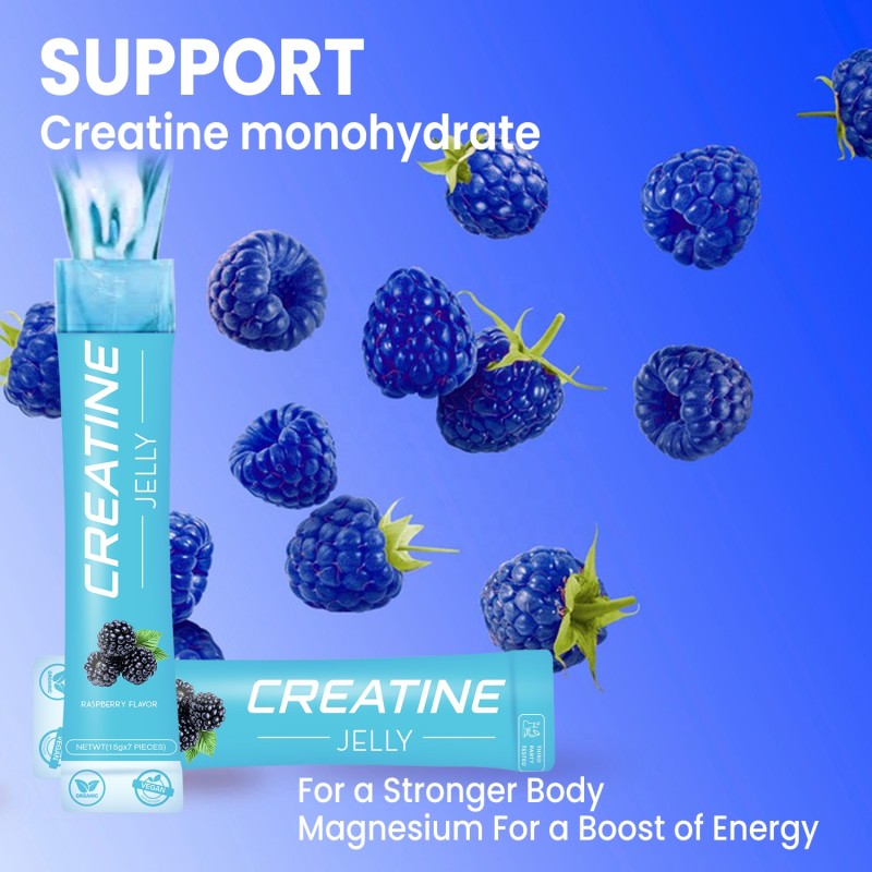 Aeglewell Sulpply OEM  Creatine Jelly Sticks Blue Berry Pre Workout Creatine Jelly Creatine Konjac Jelly