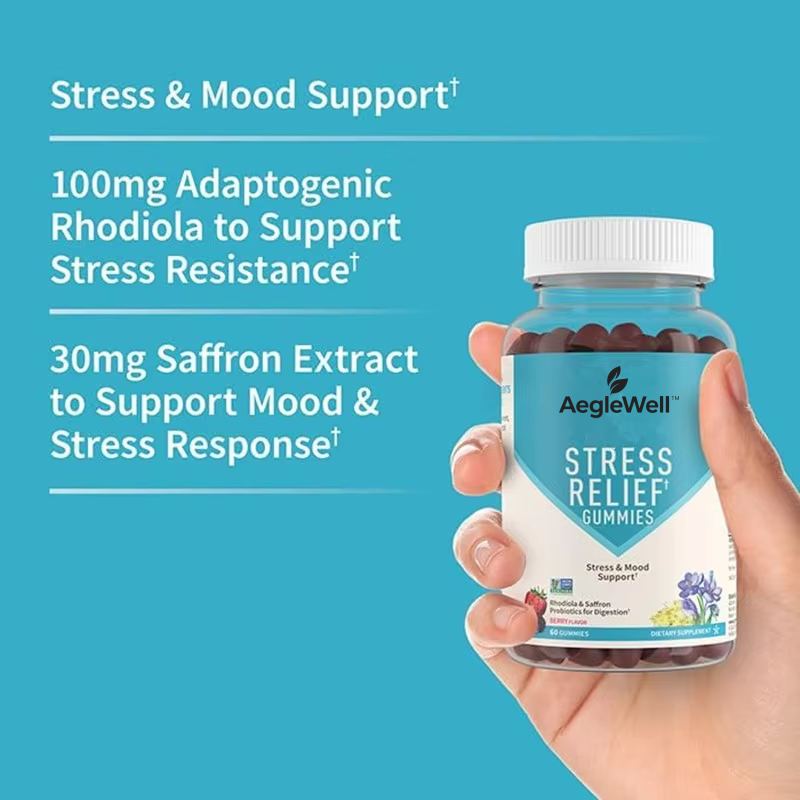 OEM/ODM Stress Relief Supplement Stress Multivitamin Gummies Decompression Relief Smart Brain Relax Gummies Private Label