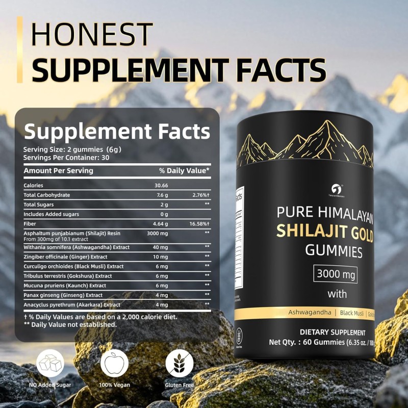 Shilajit Gummies Supplier - Gold Fulvic Acid Mineral Rich