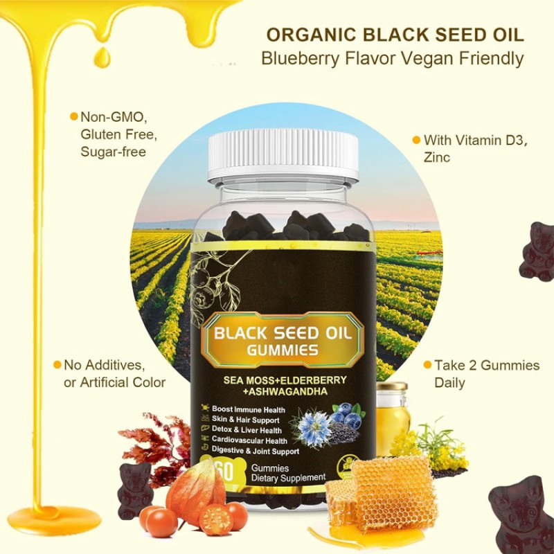 Black Seed Gummies Factory - Ashwagandha Sea Moss Immune
