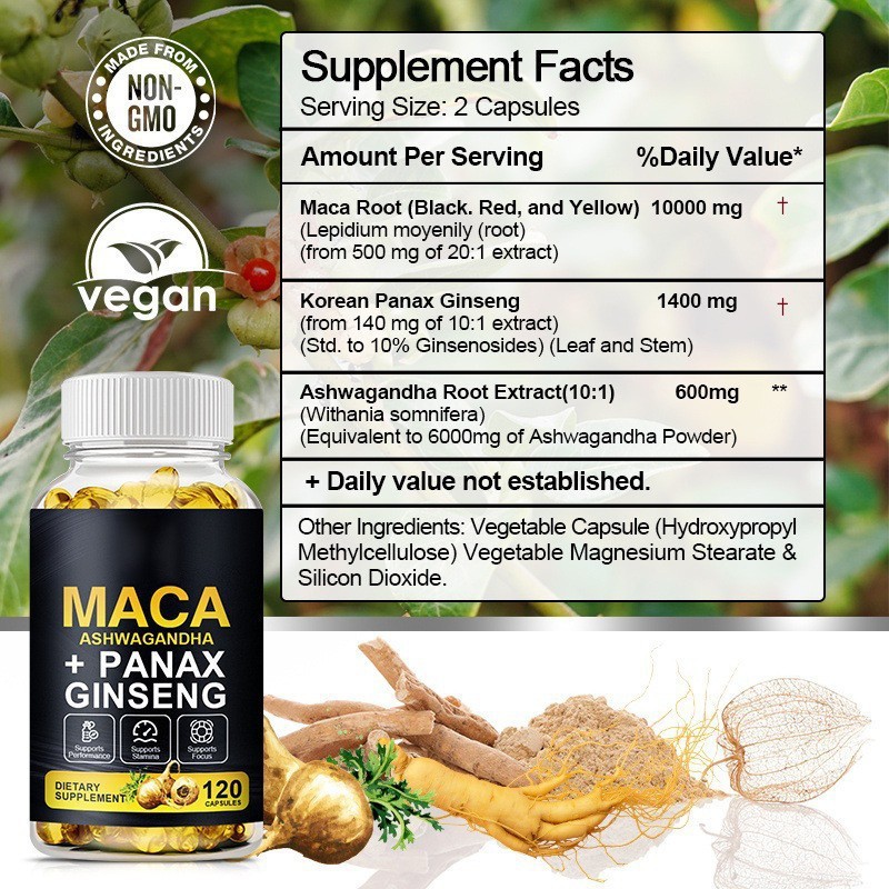 Maca Ginseng Capsules Supplier - Energy Booster Fatigue Relief