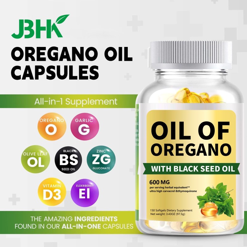 Oregano Oil Capsules Supplier - 600mg Black Seed Oil Blend