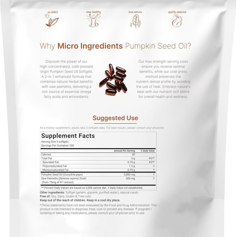 Pumpkin Seed Oil Capsules Manufacturer - Bladder Prostate Support