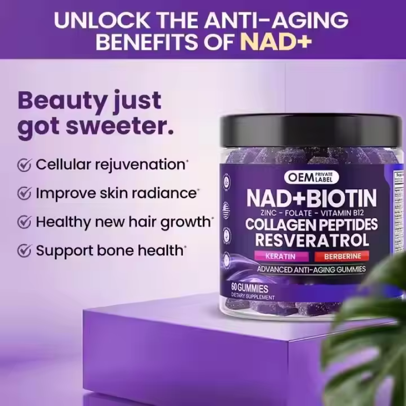 NAD+ Gummies Manufacturer - Biotin Collagen Resveratrol