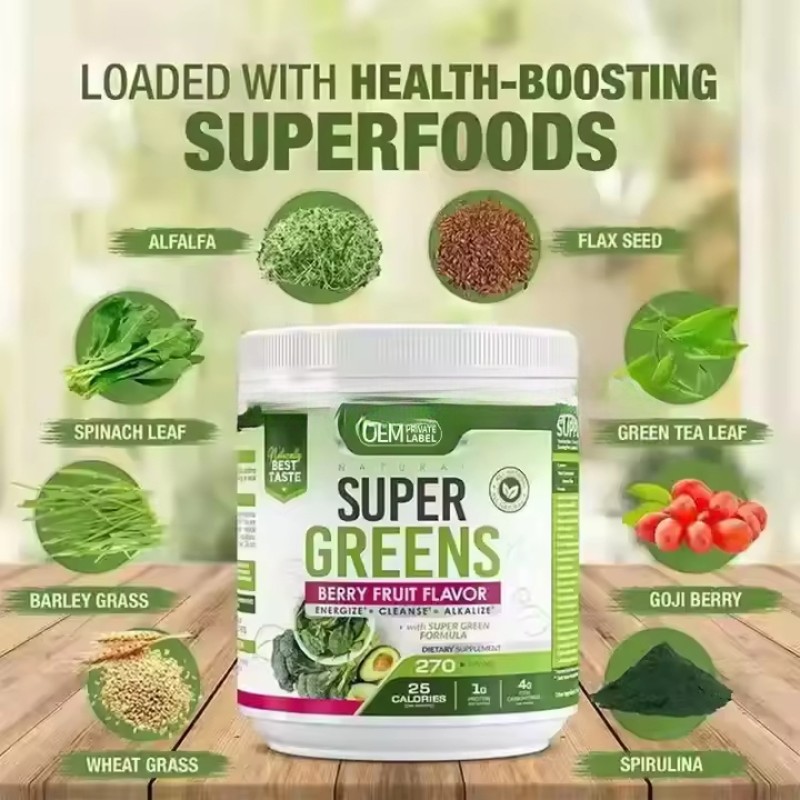 Super Greens Powder Factory - Mixed Fruit Vegetables Probiotics