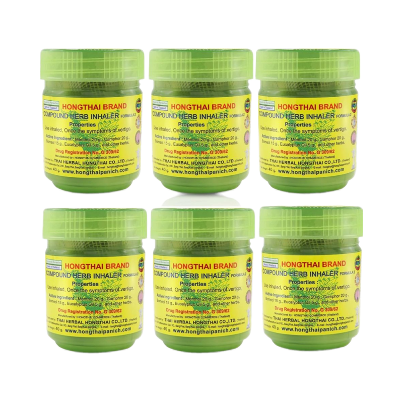Herbal Inhaler Oil Factory - Thai Herb 10g 6 Bottles