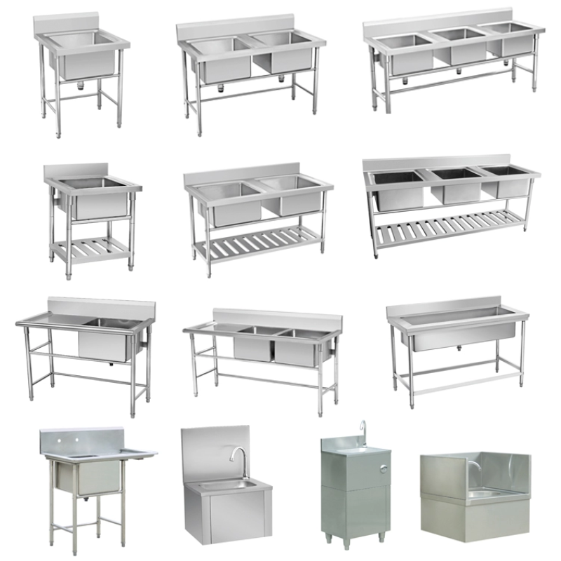 Kitchen Sink Supplier - Commercial Double Sink with Cupboards