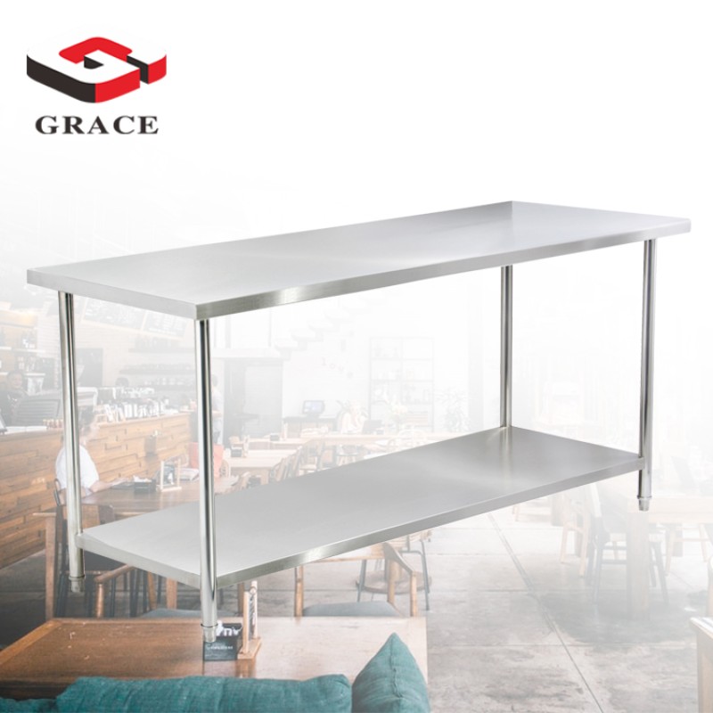 Work Table Manufacturer - Round Tube Style with Undershelf