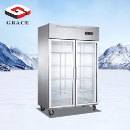 Upright Freezer Factory - Industrial 1200L 2-Door Glass