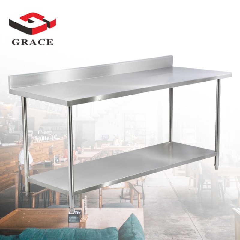 Worktable Manufacturer - Commercial Double Tiers Round Tube