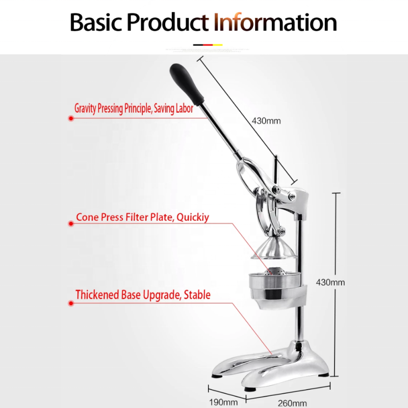 Hand Juicer Supplier - Commercial Kitchen Manual Press