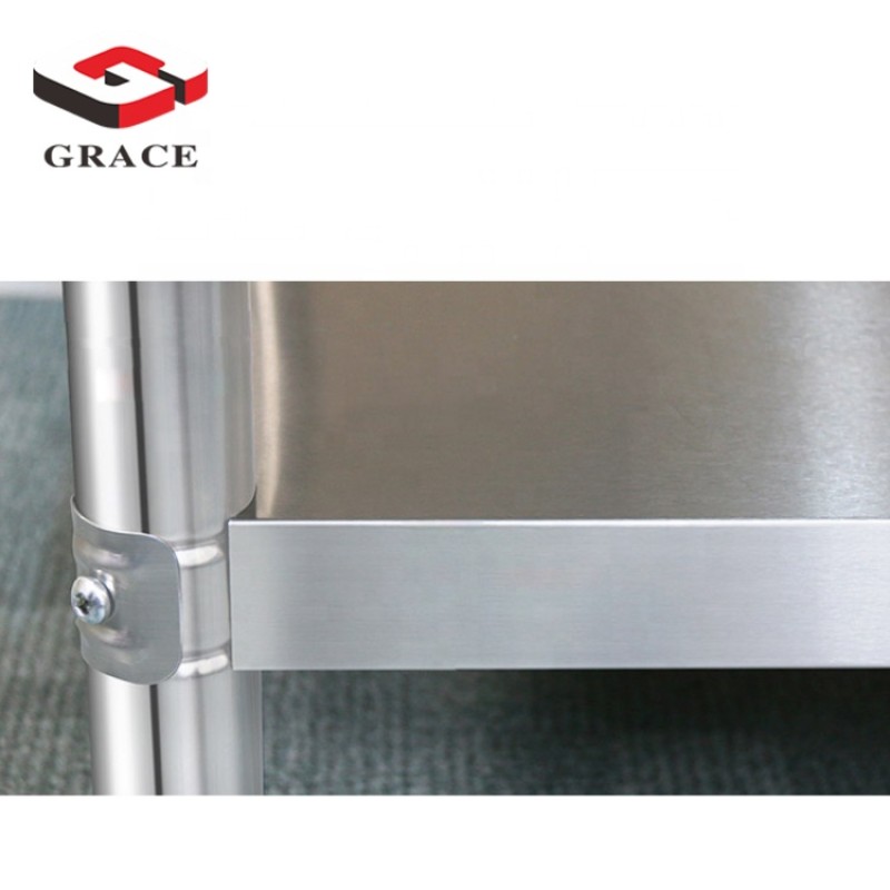 Stainless Steel Table Factory - Commercial Double Tiers Square