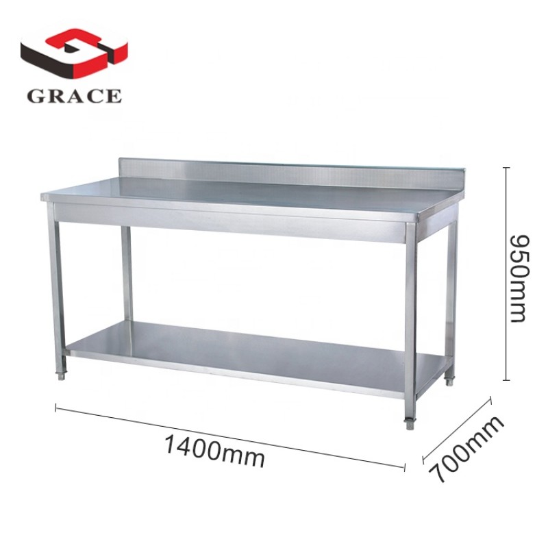 Stainless Steel Table Factory - Commercial Double Tiers Square