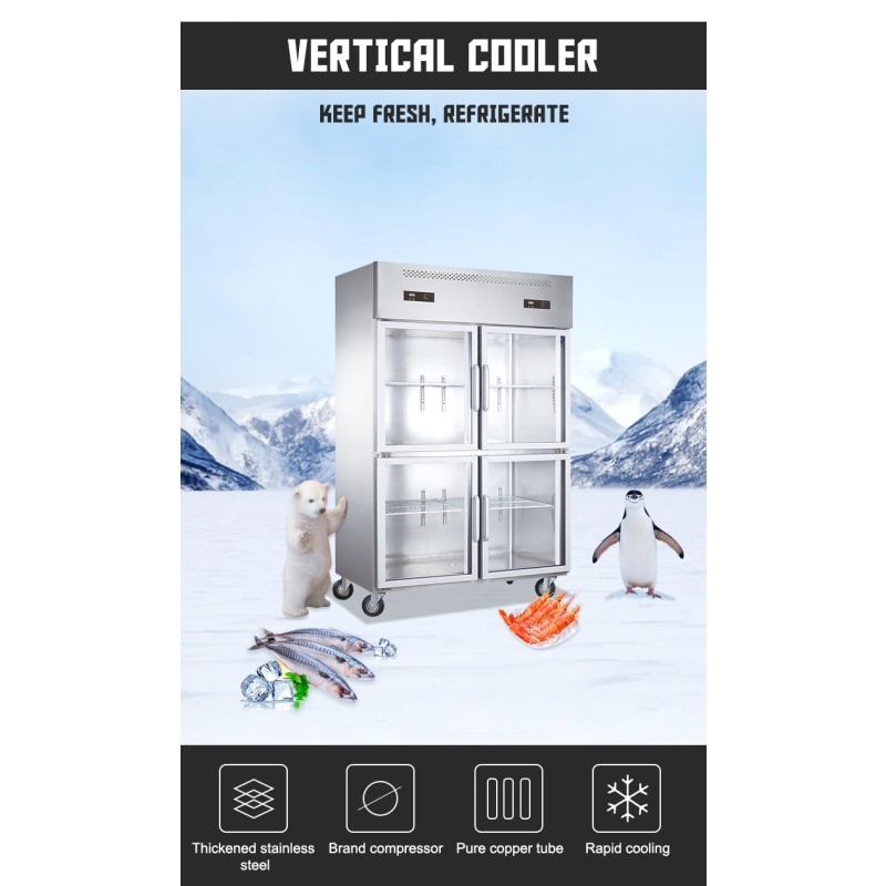 Kitchen Refrigerator Supplier - 4 Glass Door Upright Freezer