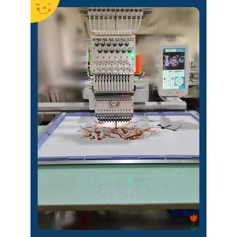 Digital Embroidery Machine Supplier - 2 Head Logo Flat Hat T-Shirt