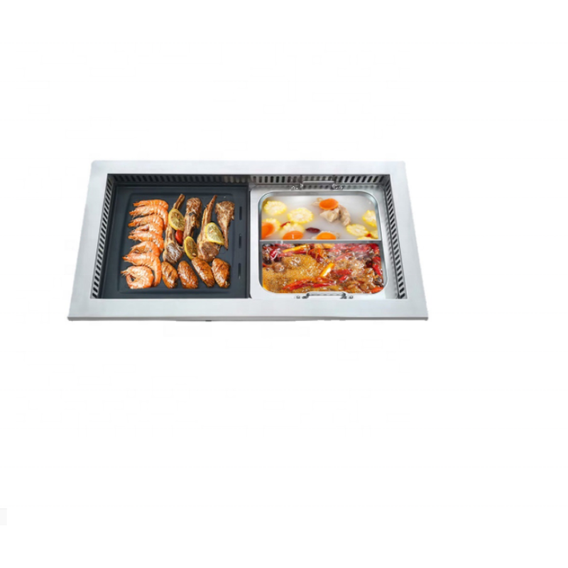 Electric Hot Pot Grill Supplier - 2in1 Commercial Table BBQ