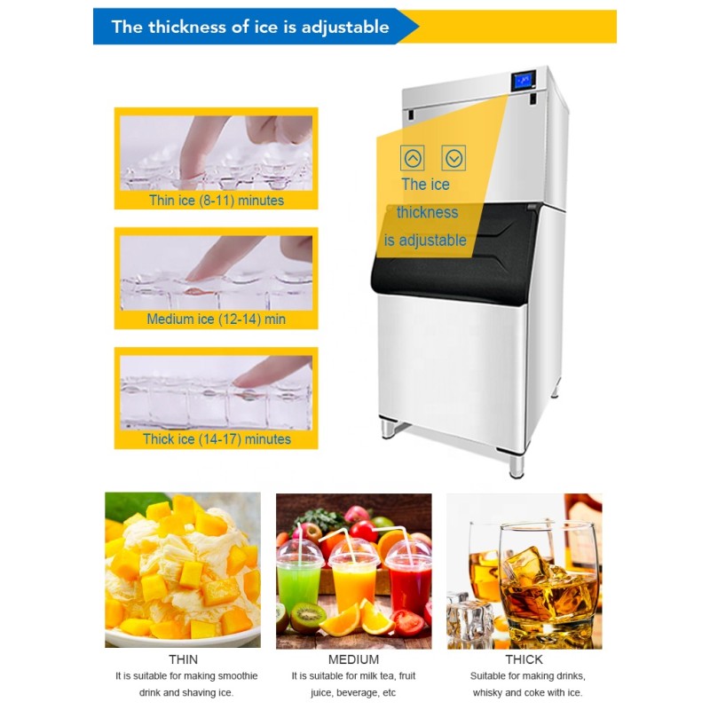 Ice Cube Maker Factory - 500kg/24h Bar Restaurant Milk Tea