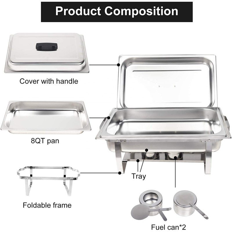 Chaffing Dish Manufacturer - 9L Stainless Steel Fuel-Heated