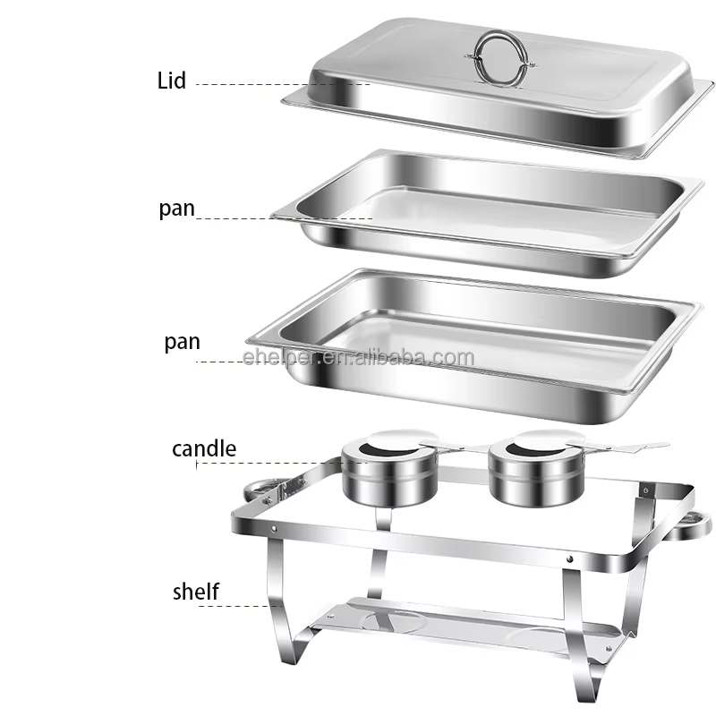 Chafing Dish Supplier - 9L 11L Rectangle Gold Stainless