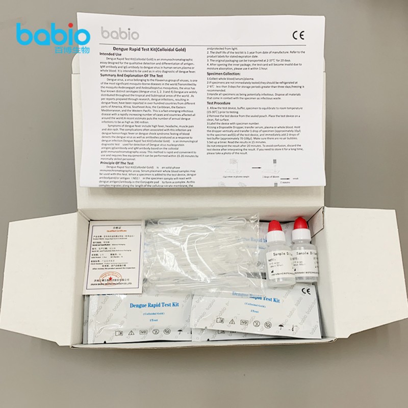 Dengue IgG IgM and NS1 Combo Test Cassette WB S P for Rapid Dengue Detection