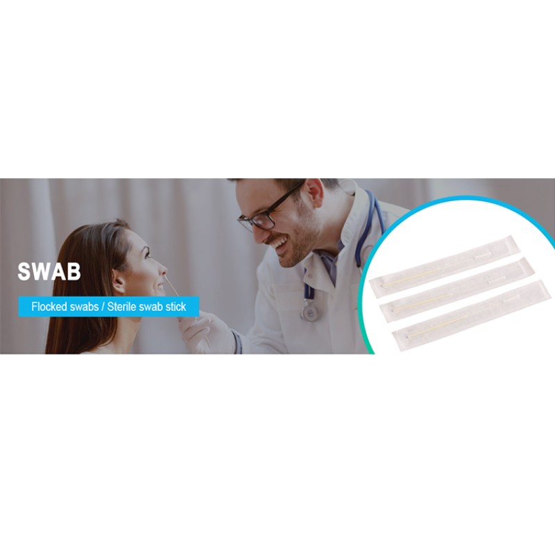 CE Certified 30mm Sterile Test Swab Breakable Medical Consumables Composed Sponge Plastic Polyester PS 100mm Iodine Pad Swab