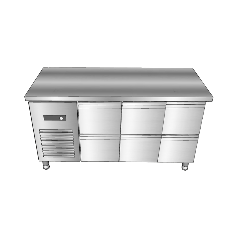 Under Counter Fridge Supplier - Stainless Steel 6 Drawers
