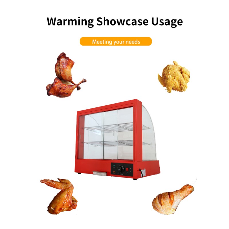 Food Warmer Showcase Factory - Curved Glass 3 Layers Hot
