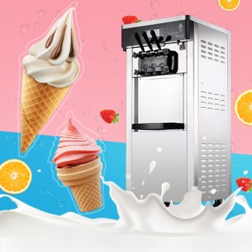 Soft Ice Cream Machine Factory - Stainless Steel 3 Flavor 20-28L/h