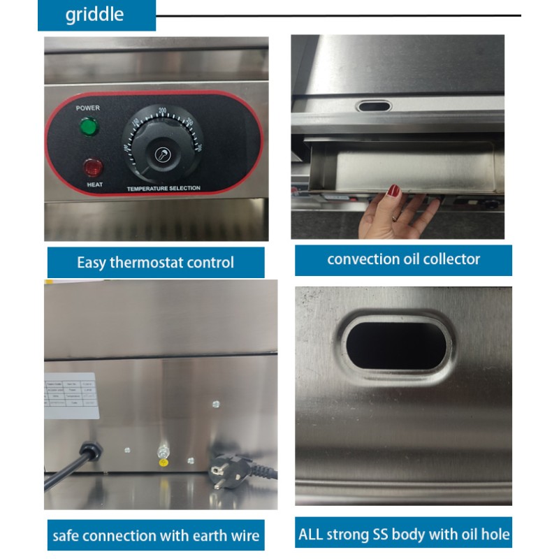Electric Griddle Manufacturer - Restaurant BBQ Stainless Steel Flat